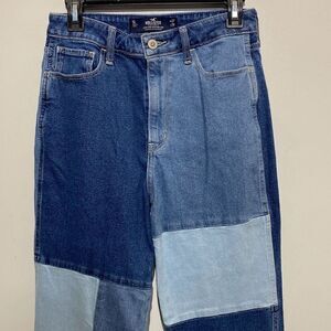 Hollister Women's Blue Vintage Stretch Patch Ultra High-Rise Mom Jeans Size 27
